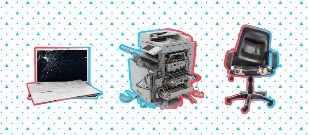 Broken office furniture