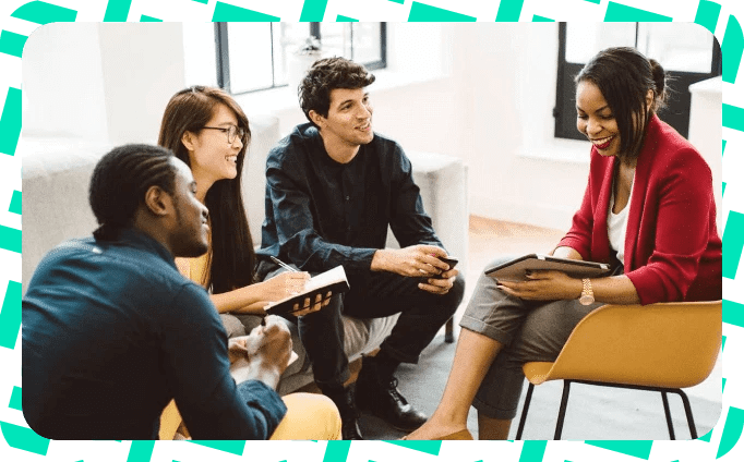 Team members are having discussion