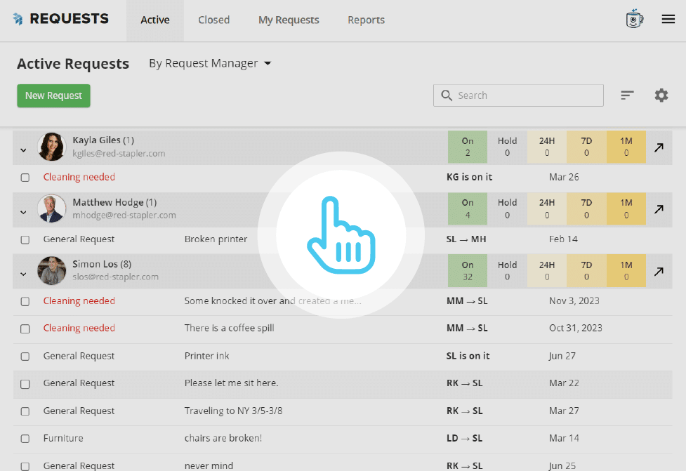 Facility request product tour